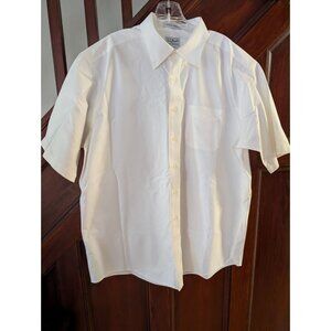 L.L. Bean Mens Wrinkle Resistant Short Sleeve Shirt White Size 17
